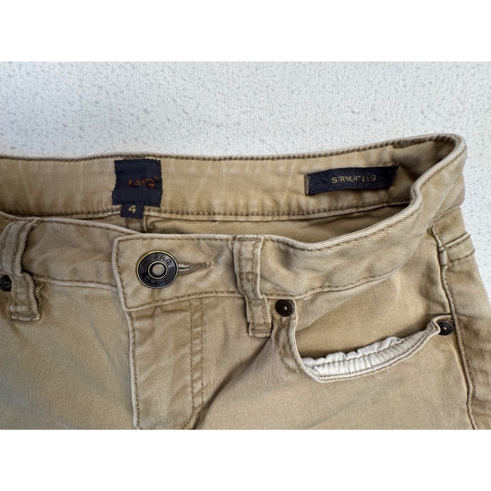 Jag Jeans Straight Leg Pants Womens 4 Tan‎ Khaki Cotton Blend JW770 - Picture 3 of 11